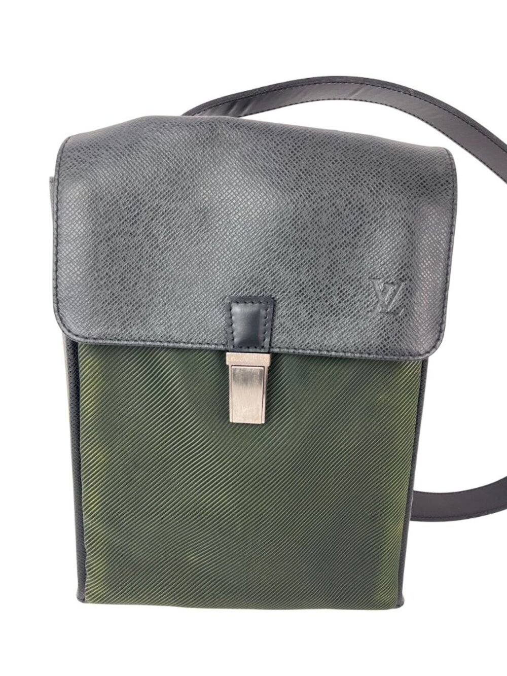 Louis Vuitton Taiga Saratov PM Vintage Crossbody Bag Ardoise Vintage